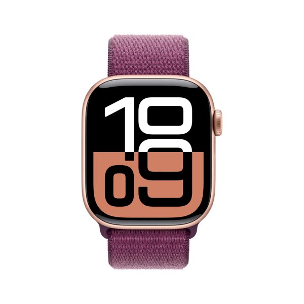 Apple Watch Serie 10 GPS 42mm Aluminum Case con Plum Sport Loop Rose Gold MWWK3LW/A - Image 2
