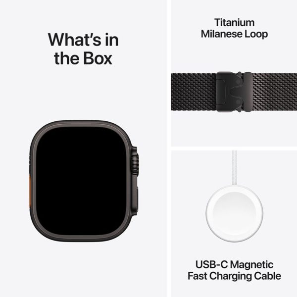 Apple Watch Ultra 2 GPS+LTE 49mm Black Titanium Case with Black Titanium Milanese Loop L MX5V3 - Image 4