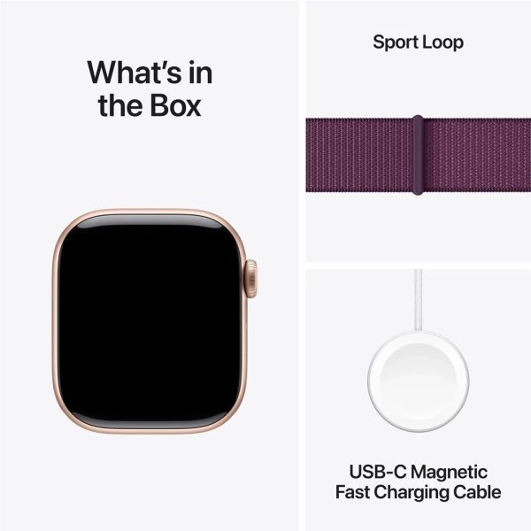 Apple Watch Serie 10 GPS 42mm Aluminum Case con Plum Sport Loop Rose Gold MWWK3LW/A - Image 4