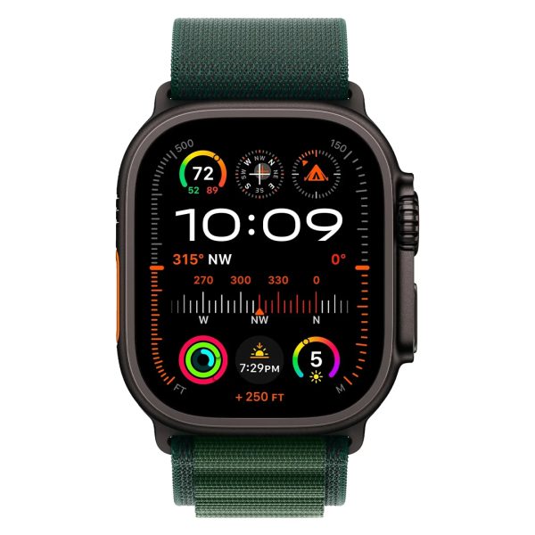 Apple Watch Ultra 2 GPS+LTE 49mm Black Titanium Case con Banda Dark Green Alpine Loop Medium MX4R3 2024 - Image 2