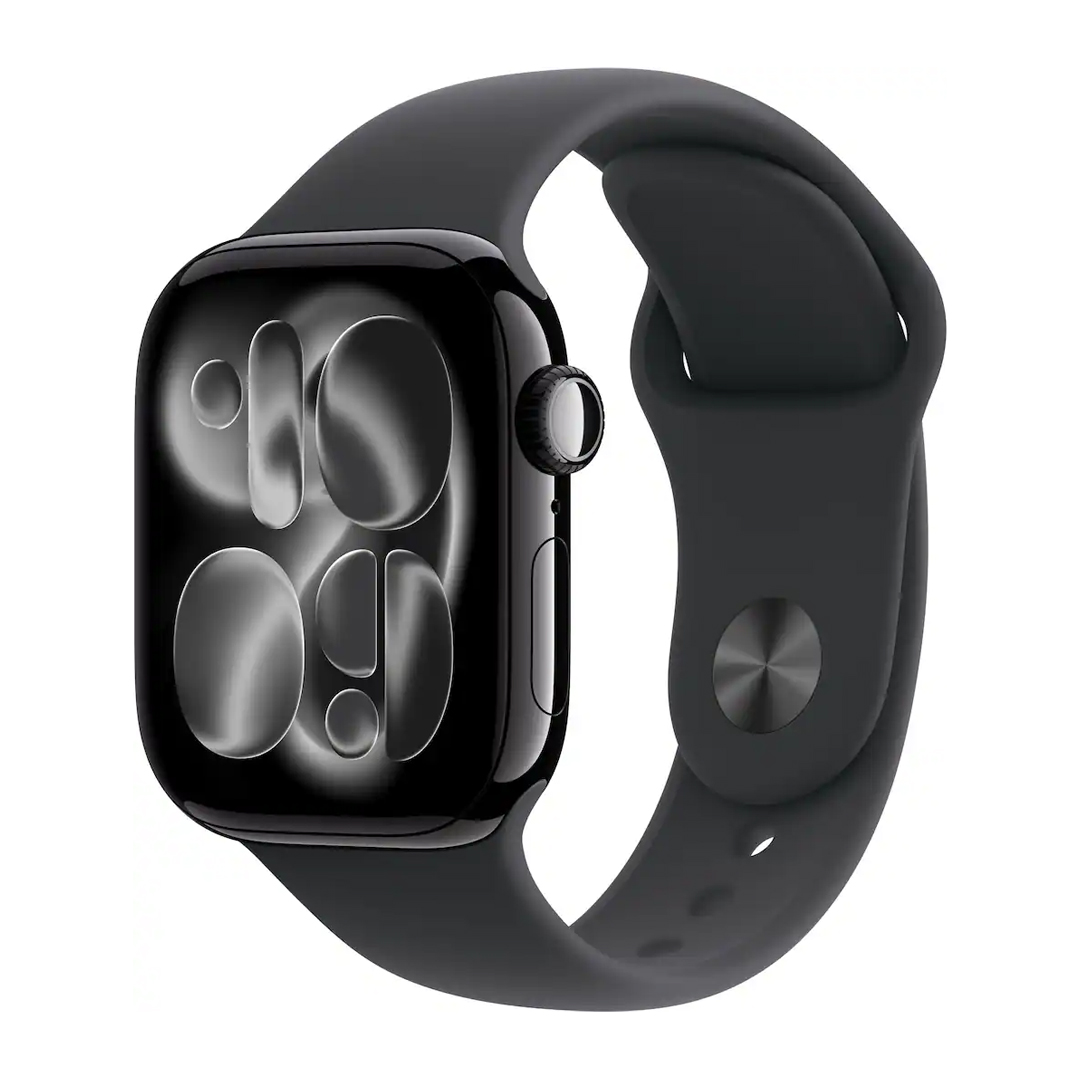 Apple Watch Series 11 46mm Jet Black Aluminum Case with Black Sport Band M/L MEUX4LW/A