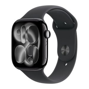 Apple Watch Series 11 46mm Jet Black Aluminum Case with Black Sport Band M/L