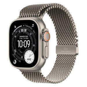 Apple Watch Series 3 Ultra 49mm Titanium Case with Titanium Milanese Loop L Natural