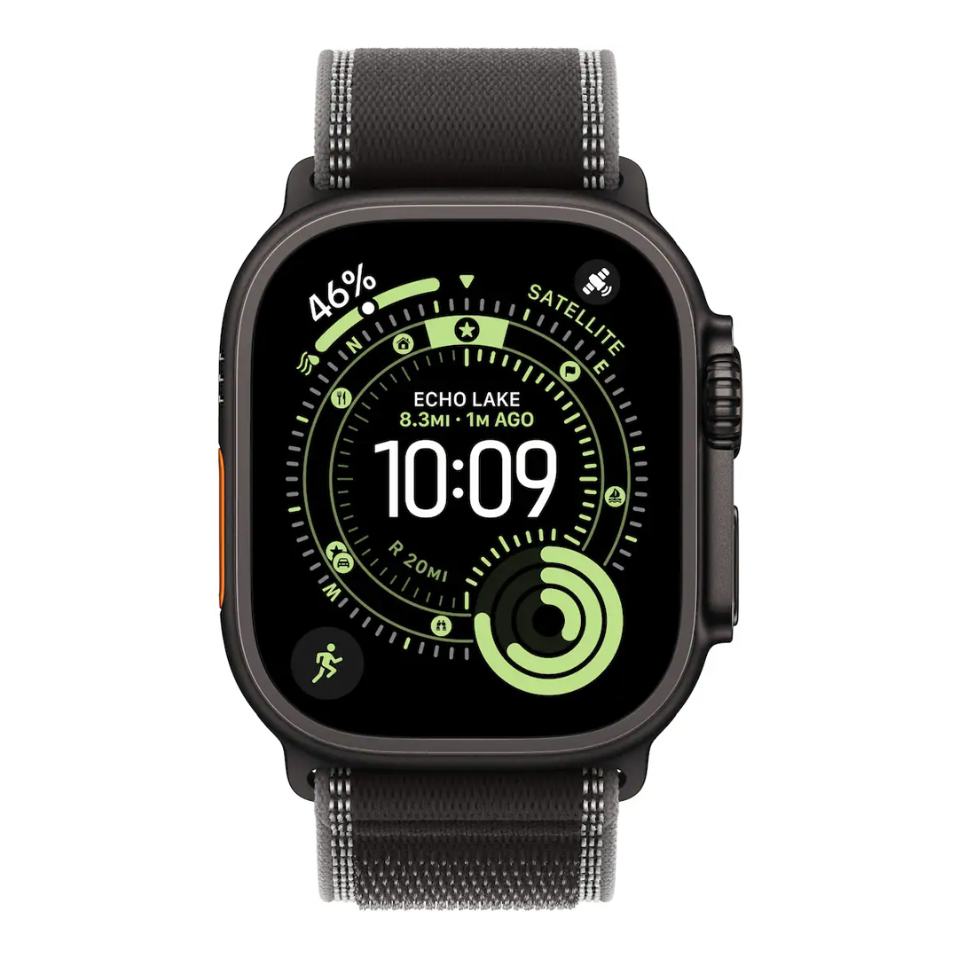 Apple Watch Series 3 Ultra 49mm Titanium Case with Black/Charcoal Trail Loop Black M/L - Image 2