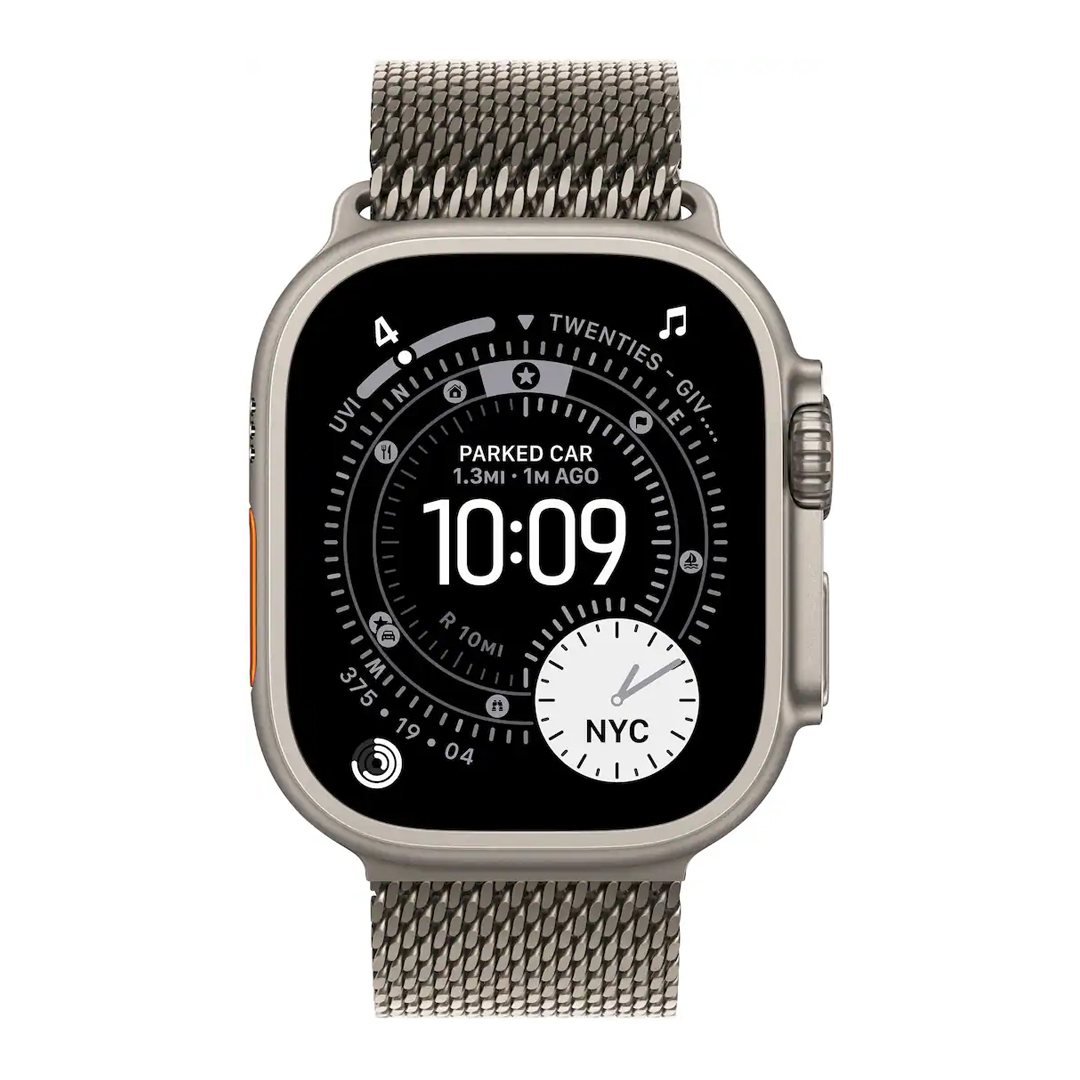 Apple Watch Series 3 Ultra 49mm Titanium Case with Titanium Milanese Loop L Natural - Image 2