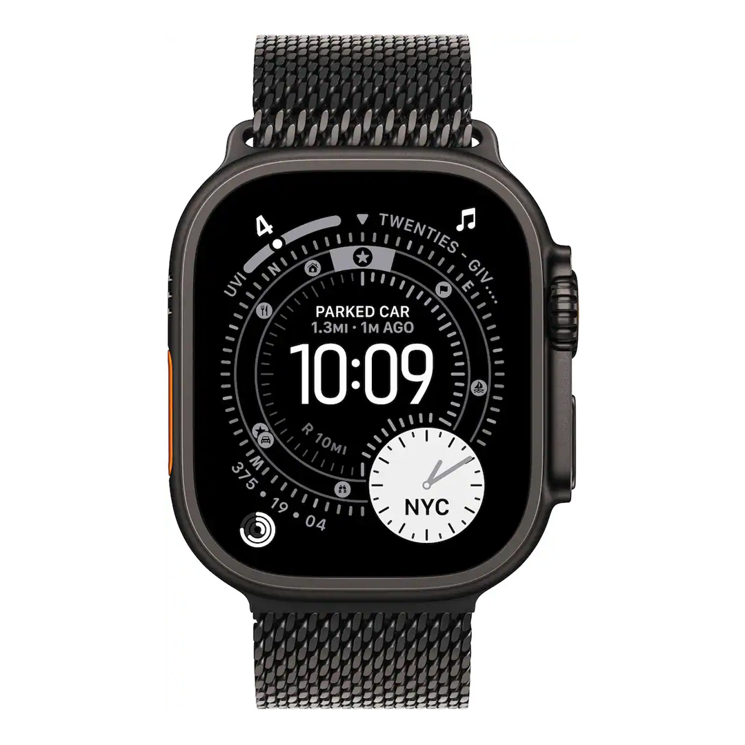 Apple Watch Series 3 Ultra 49mm Titanium Case with Black Milanese Loop L Black - Image 2