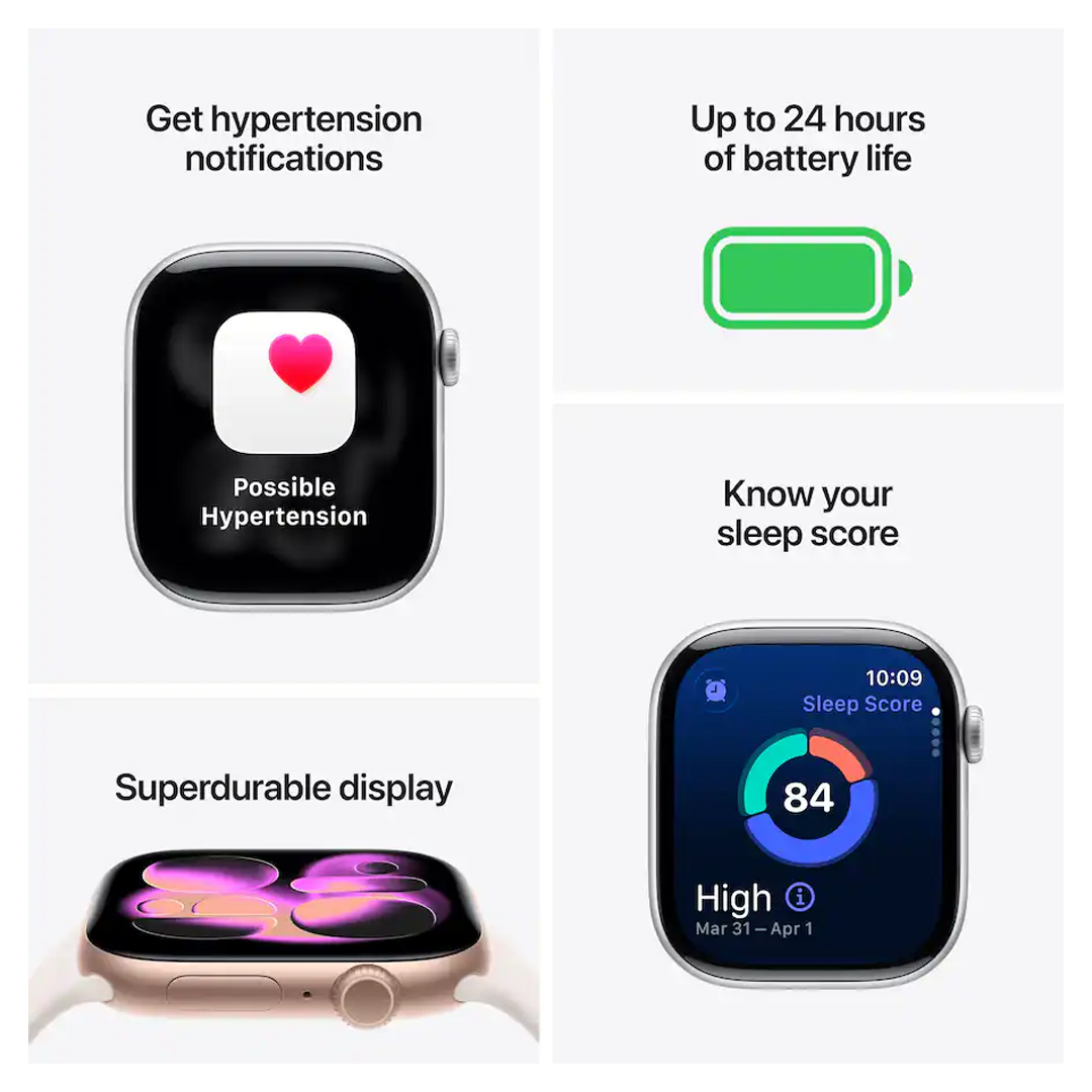 Apple Watch Series 11 42mm Rose Gold with Light Blush Sport Band S/M MEU04LW/A - Image 4