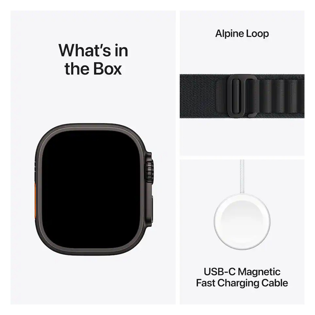 Apple Watch Series 3 Ultra 49mm Titanium Case with Black Alpine Loop L Black - Image 6