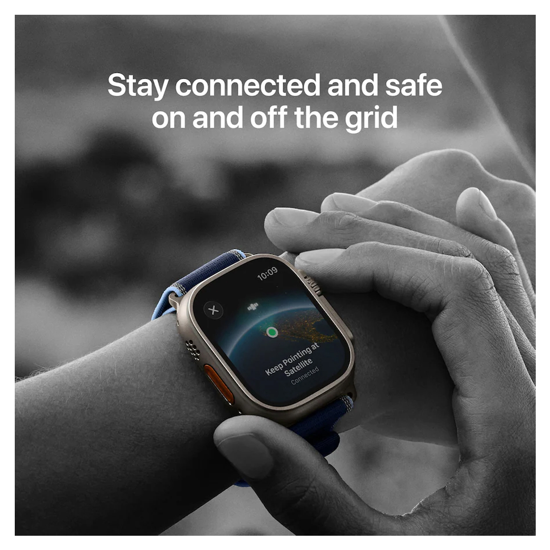 Apple Watch Series 3 Ultra 49mm Titanium Case with Anchor Blue Ocean Band Natural - Image 4