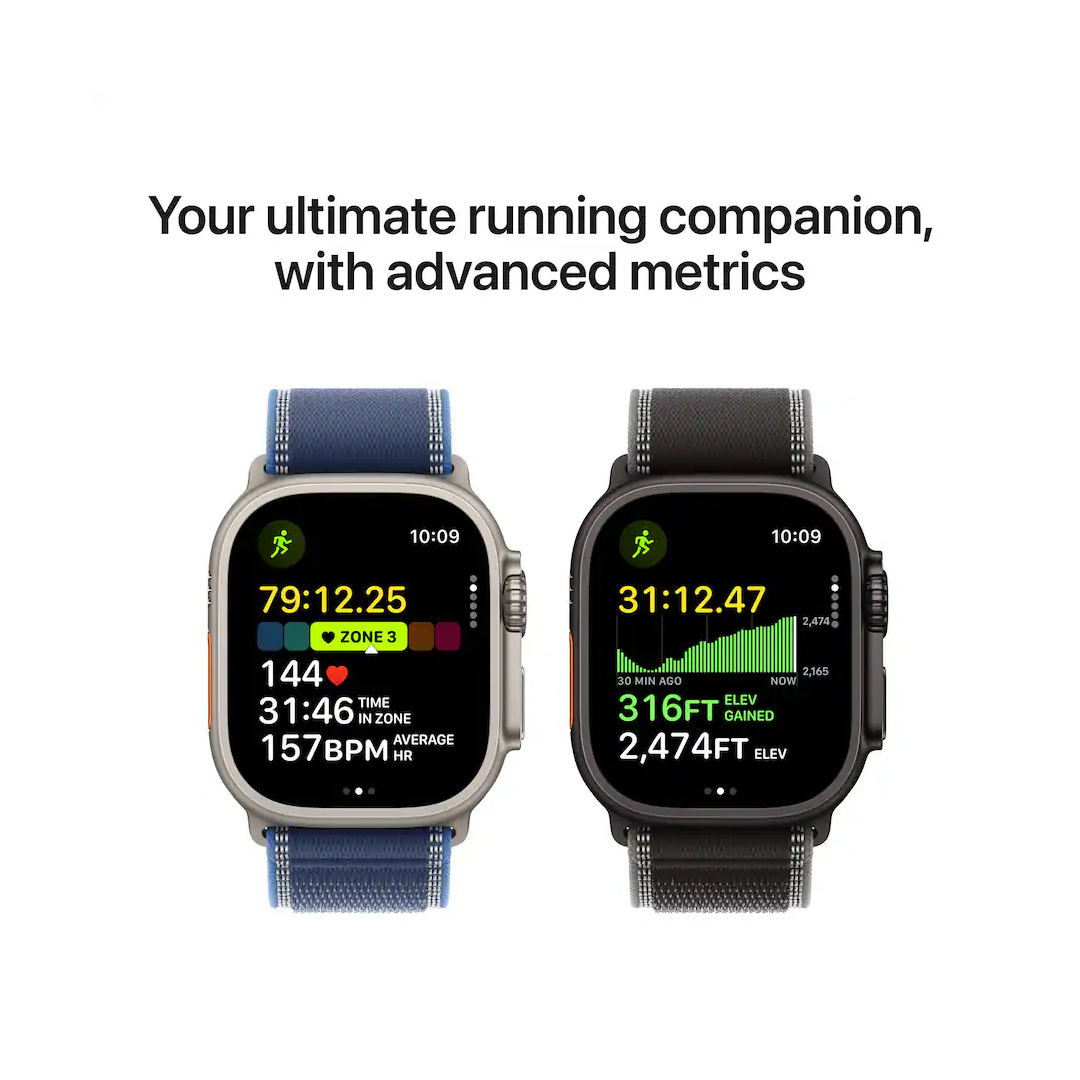 Apple Watch Series 3 Ultra 49mm Titanium Case with Anchor Blue Ocean Band Natural - Image 5