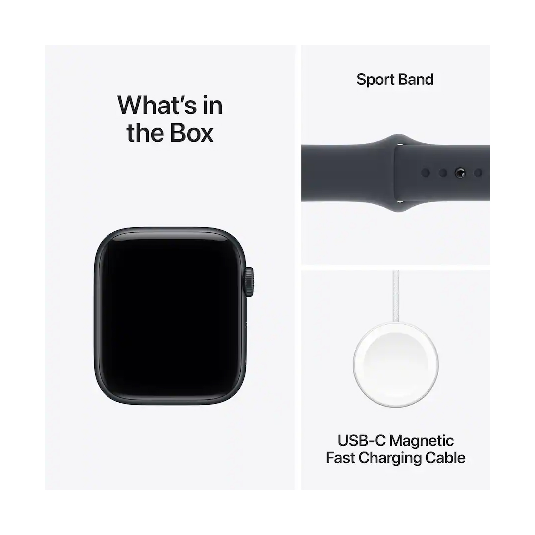 Apple Watch SE 3 44mm Midnight Aluminum Case with Midnight Sport Band M/L MEPJ4LW/A - Image 6