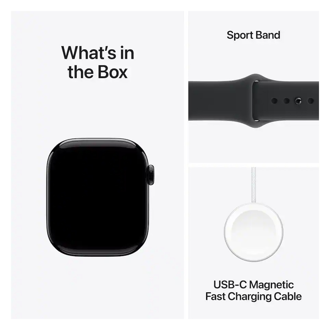 Apple Watch Series 11 46mm Jet Black Aluminum Case with Black Sport Band M/L MEUX4LW/A - Image 6