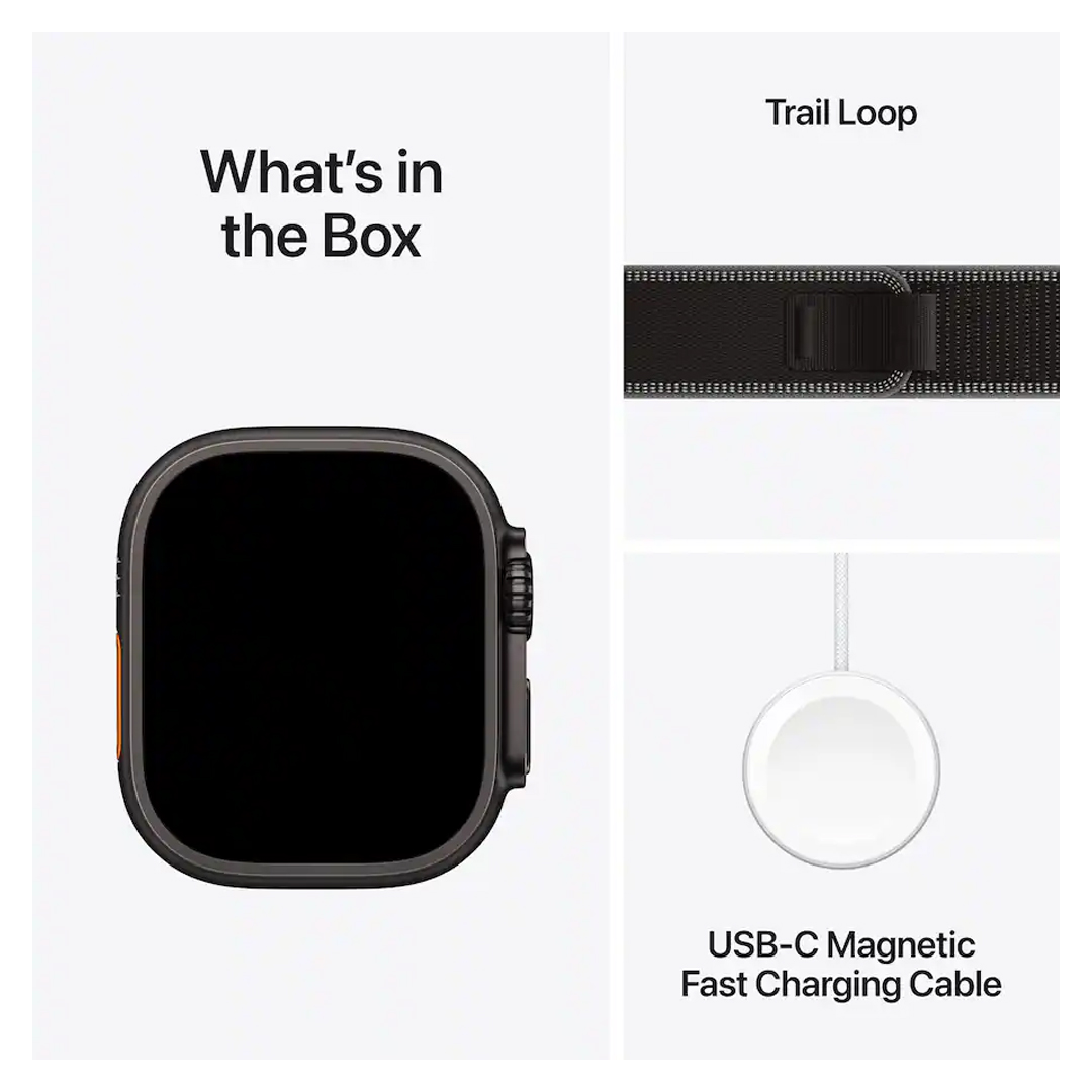 Apple Watch Series 3 Ultra 49mm Titanium Case with Black/Charcoal Trail Loop Black M/L - Image 6