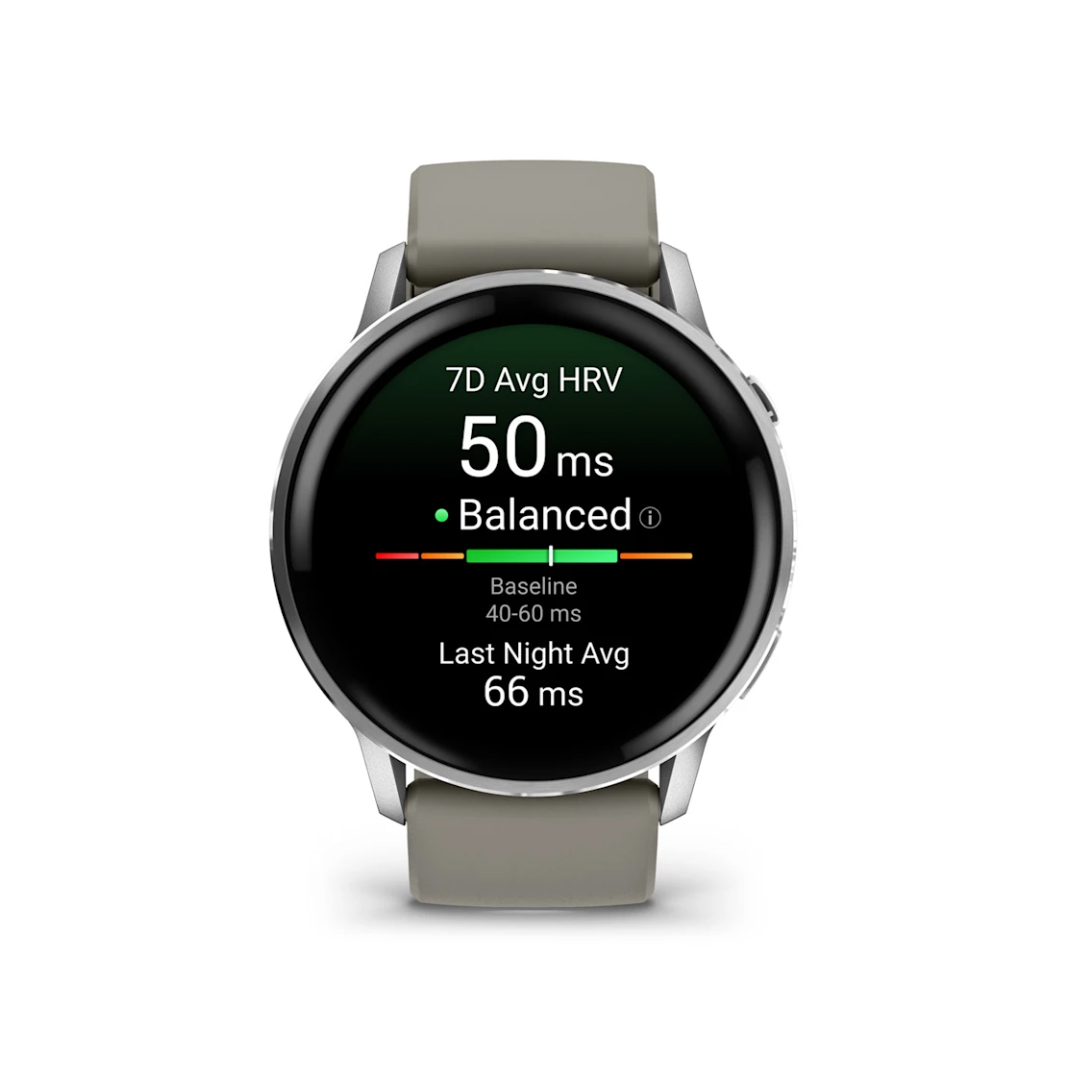 Garmin Venu 4 (45mm) Silver with Silver Gray Silicone Band 010-03014-01 - Image 2