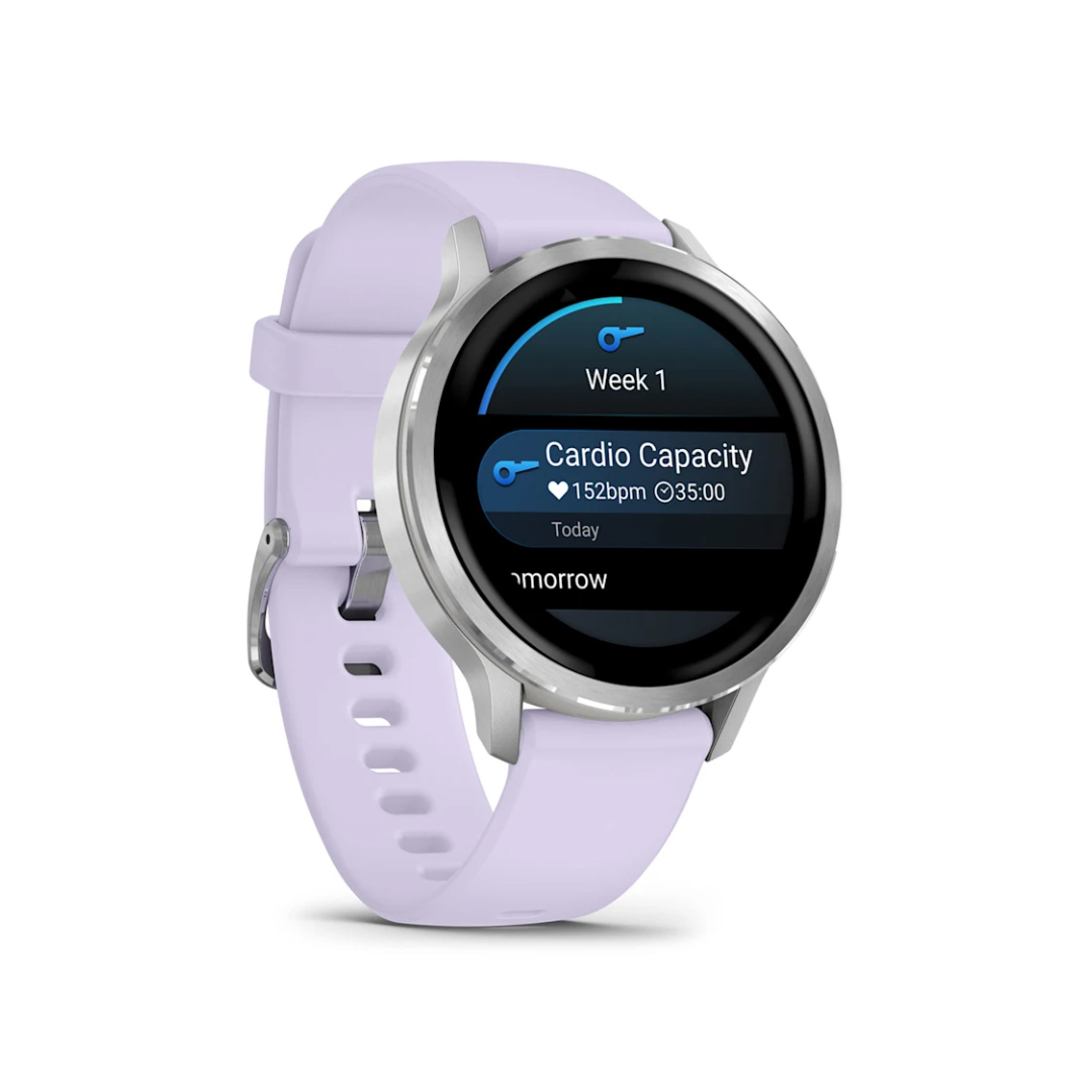 Garmin Venu 4 (41mm) Silver with Periwinkle Silicone Band 010-03013-01 - Image 3