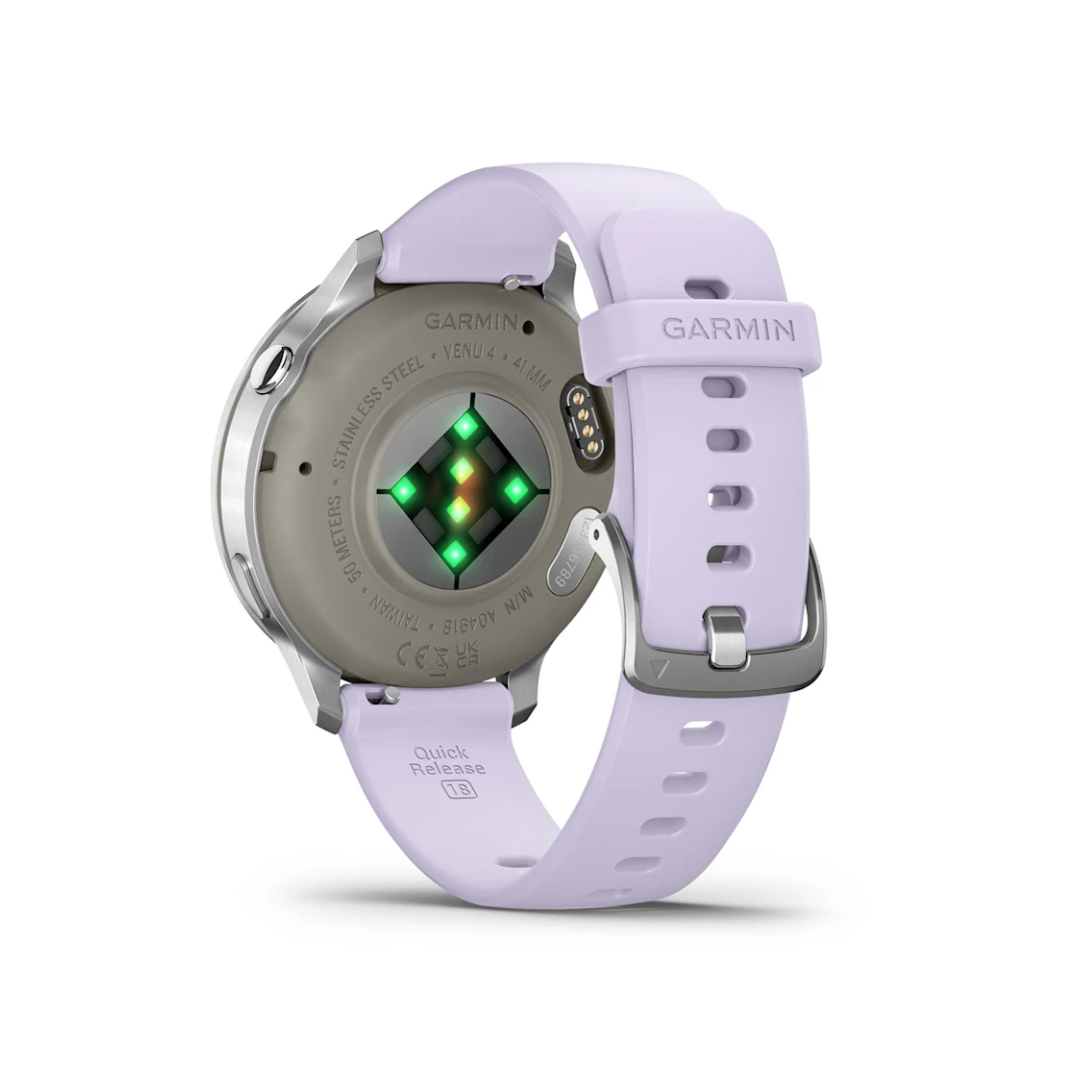 Garmin Venu 4 (41mm) Silver with Periwinkle Silicone Band 010-03013-01 - Image 5