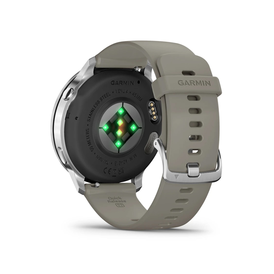 Garmin Venu 4 (45mm) Silver with Silver Gray Silicone Band 010-03014-01 - Image 5