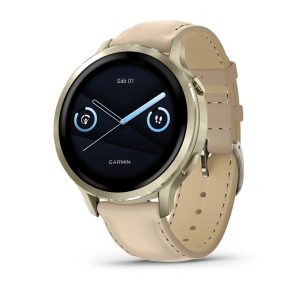 Garmin Venu 4 (41mm) Lunar Gold with Bone Silicone Band and Light Sand Leather Band 010-03013-03
