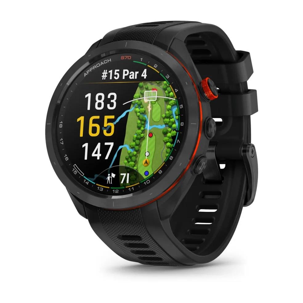 Garmin Approach S70 Black NA 47mm Black Ceramic Bezel with Black Silicone Band (BEST SELLER) 010-02746-02