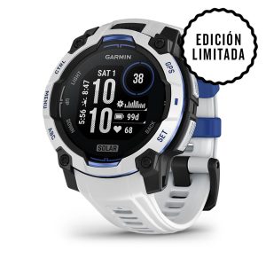Garmin Instinct 3 45mm Solar Whitestone with Whitestone Bolt Blue Band 010-02934-03