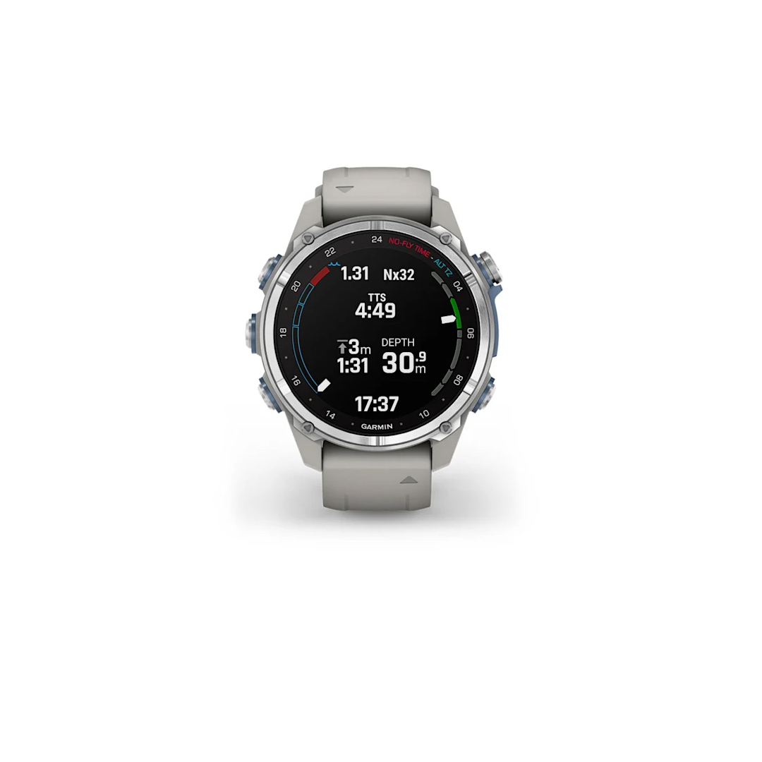 Garmin Descent Mk3 43mm Stainless Steel with Fog Gray Silicone Band 010-02753-03 - Image 2