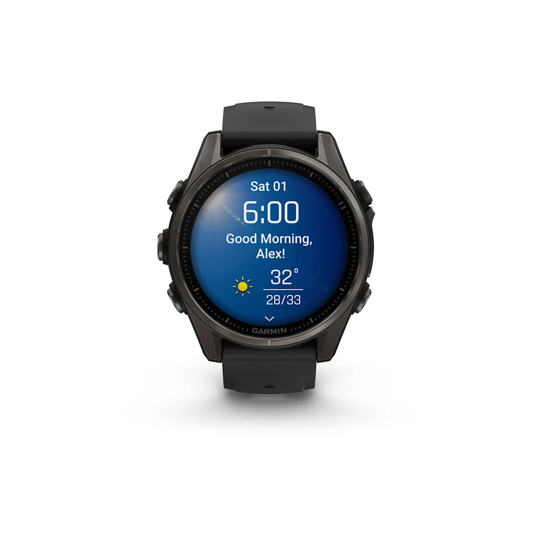 Garmin fenix 8 43mm AMOLED Saph CrbnGryTi w/ Blk-PebbleGrayBand NA (BEST SELLER) 010-02903-20 - Image 2