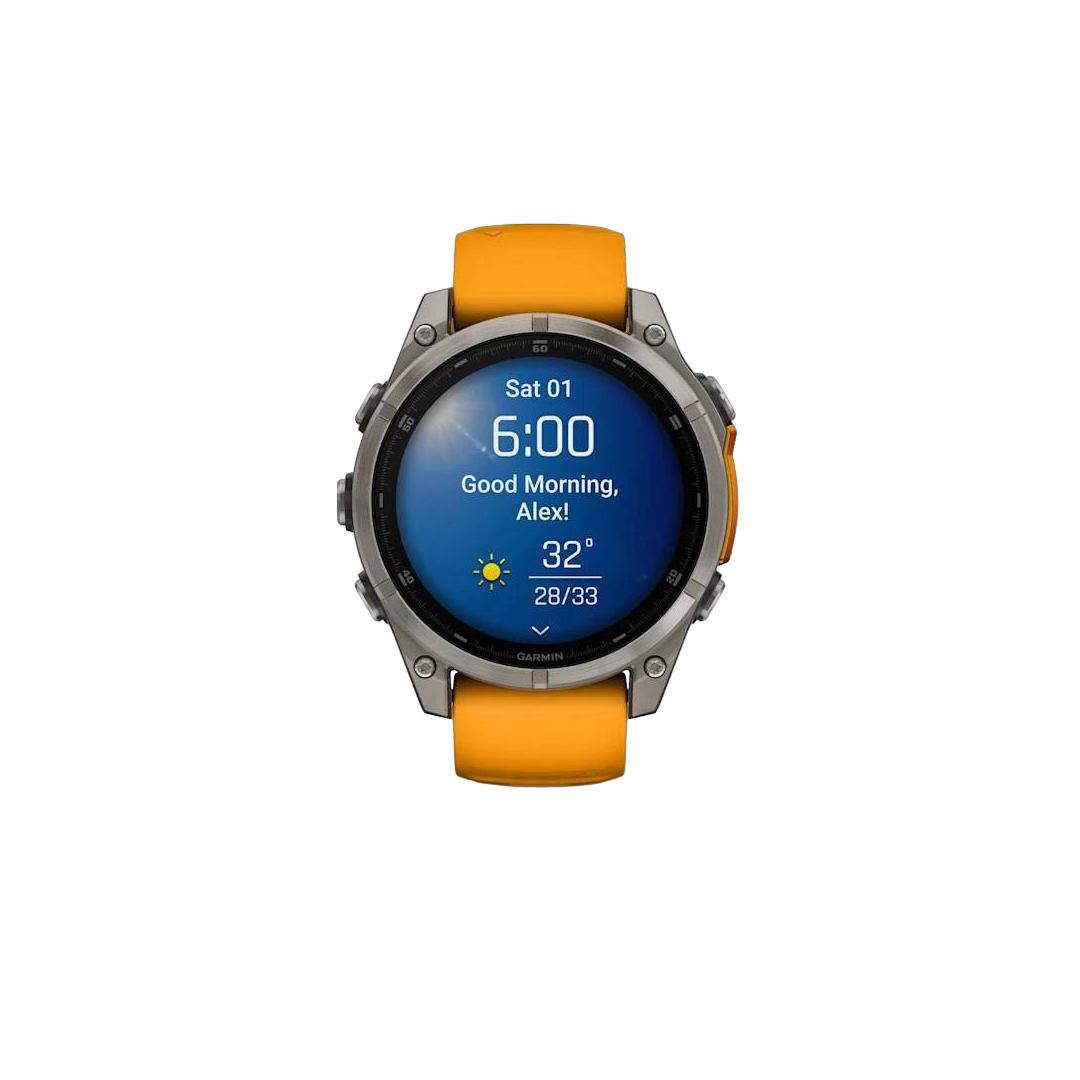 Garmin fenix 8 47mm AMOLED Saph Titanium w/ Orange-GraphiteBand NA (BEST SELLER) 010-02904-10 - Image 2