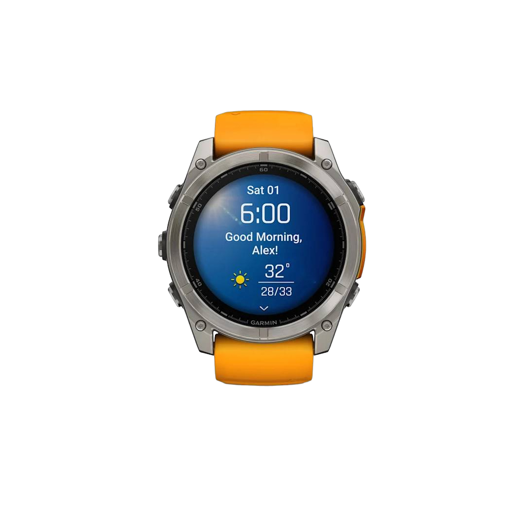 Garmin fenix 8 51mm AMOLED Saph Titanium w/ Orange-GraphiteBand NA (BEST SELLER) 010-02905-10 - Image 2