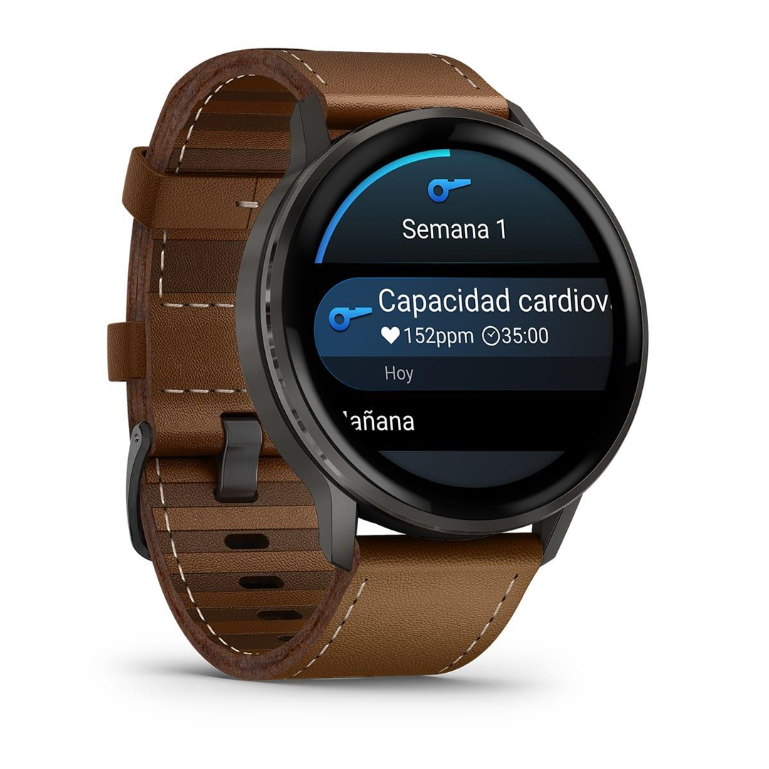 Garmin Venu 4 (45mm) Slate with Black Silicone Band and Brown Leather Band 010-03014-03 - Image 3