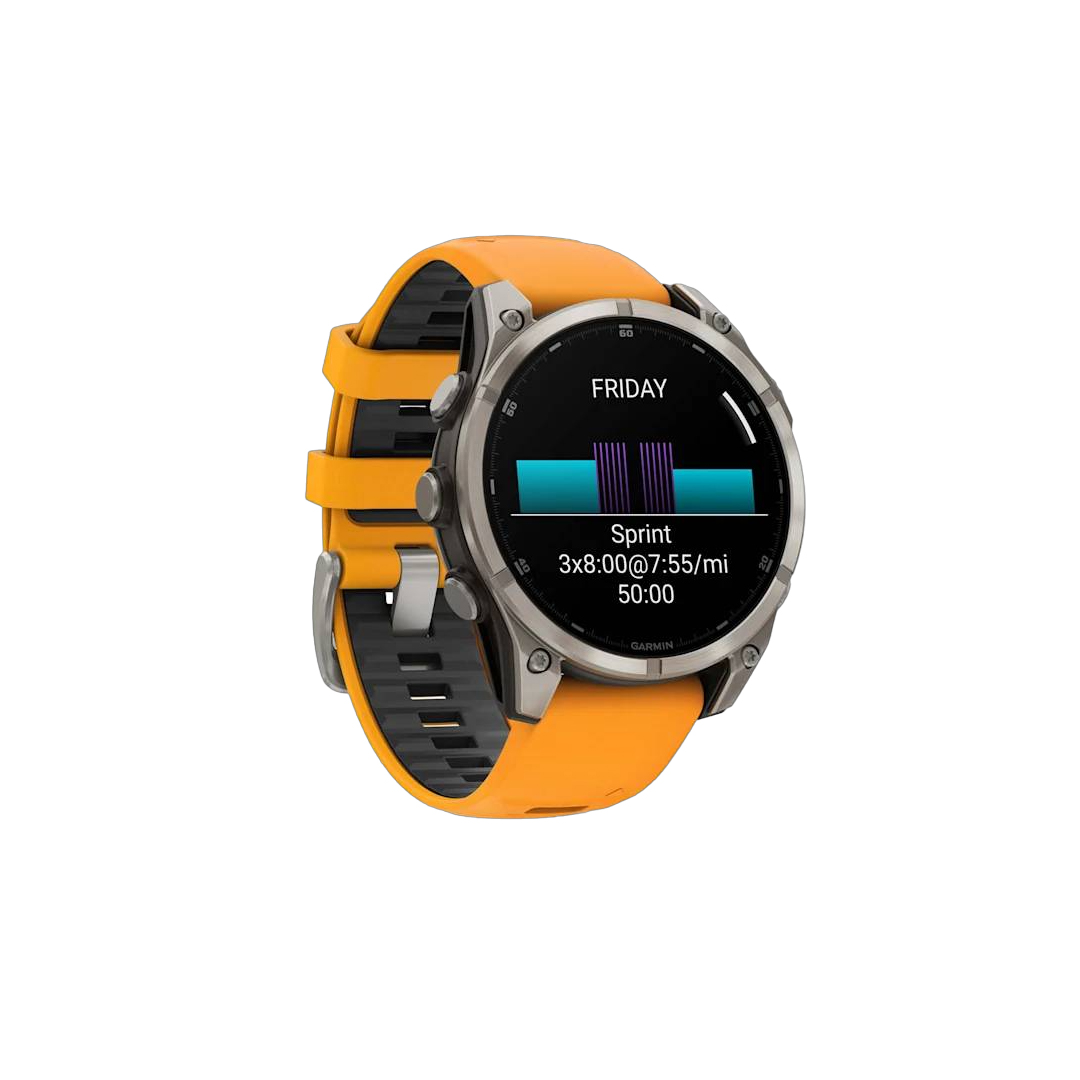 Garmin fenix 8 47mm AMOLED Saph Titanium w/ Orange-GraphiteBand NA (BEST SELLER) 010-02904-10 - Image 3