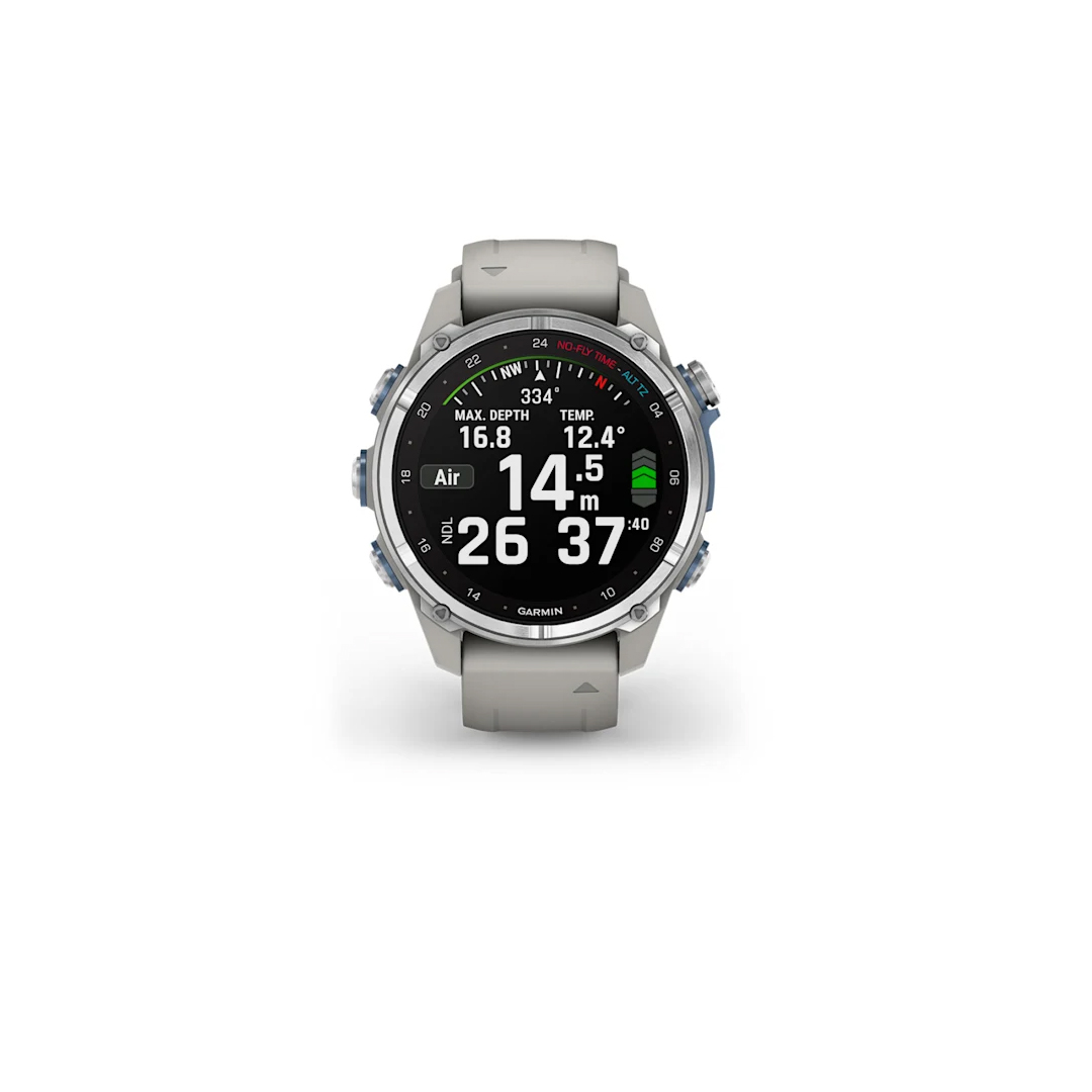 Garmin Descent Mk3 43mm Stainless Steel with Fog Gray Silicone Band 010-02753-03 - Image 4