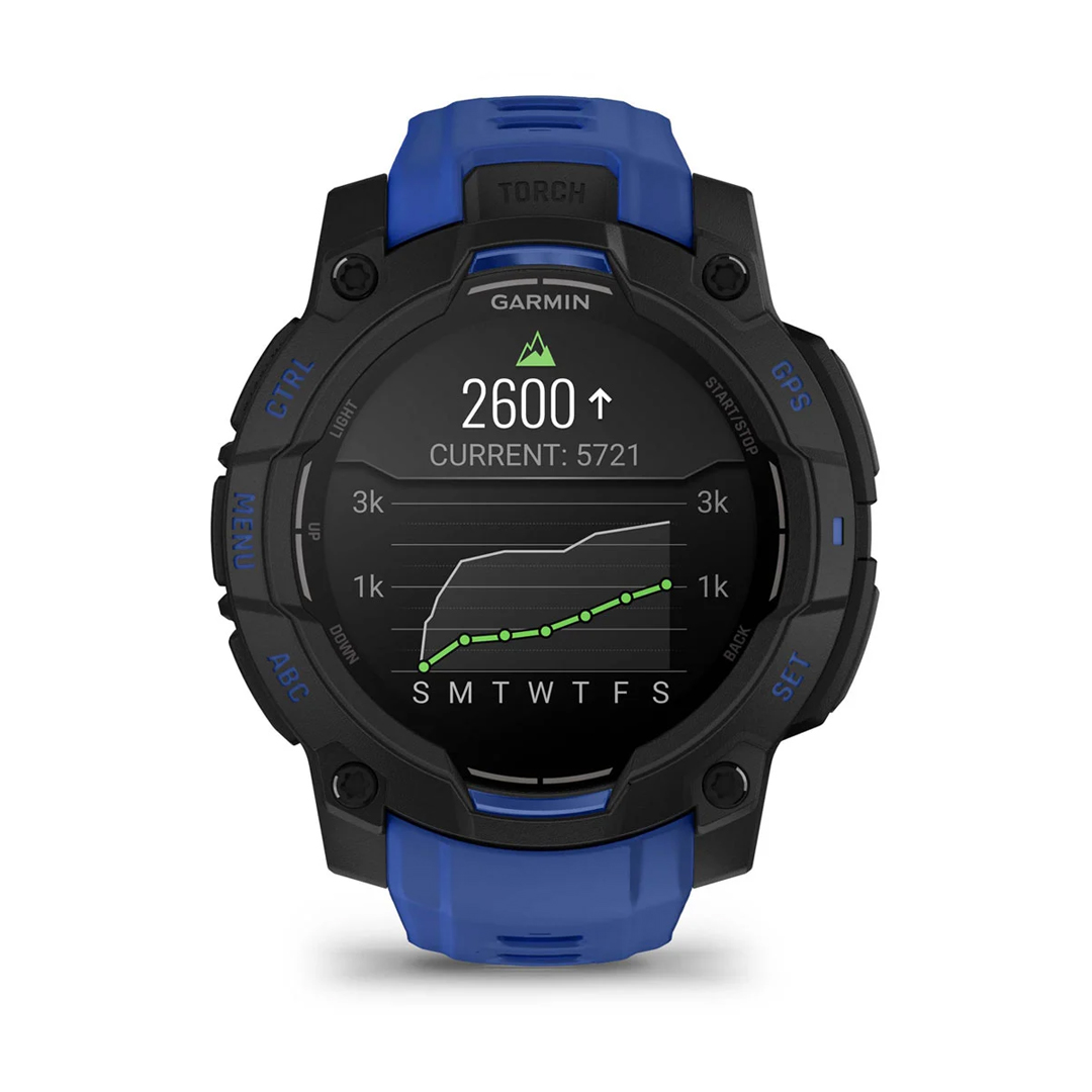 Garmin Instinct 3 45mm AMOLED Black with Bolt Blue Band WW 010-02936-03 - Image 4