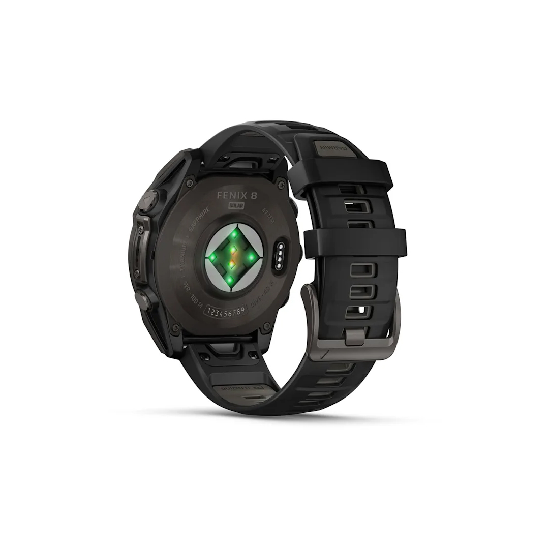 Garmin fenix 8 47mm Solar Saph CrbnGryTi-Blk Blk-PbblGryBnd NA (BEST SELLER) 010-02906-10 - Image 6