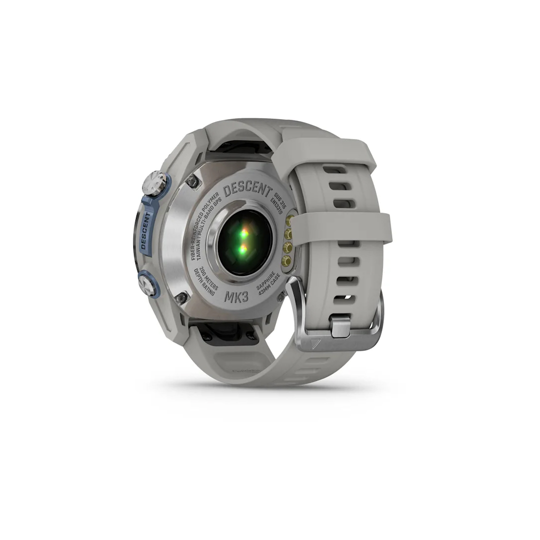 Garmin Descent Mk3 43mm Stainless Steel with Fog Gray Silicone Band 010-02753-03 - Image 6
