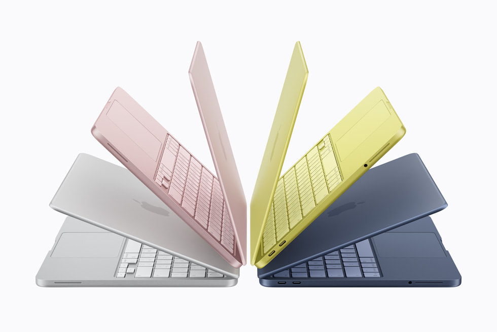 Los cuatro colores del MacBook Neo: Silver, Blush, Citrus e Indigo