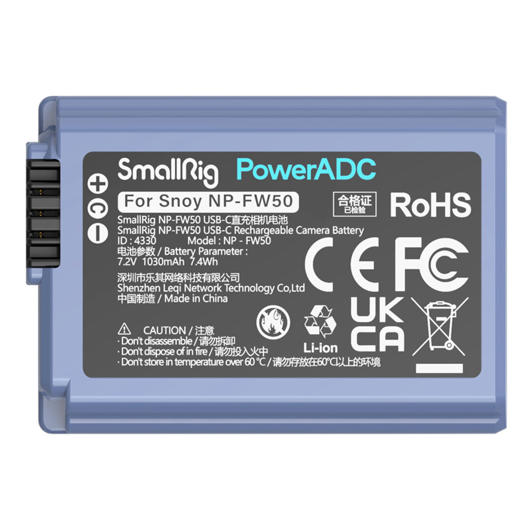 SmallRig Batería USB-C NP-FW50 (2 baterías + cargador) - Imagen 3
