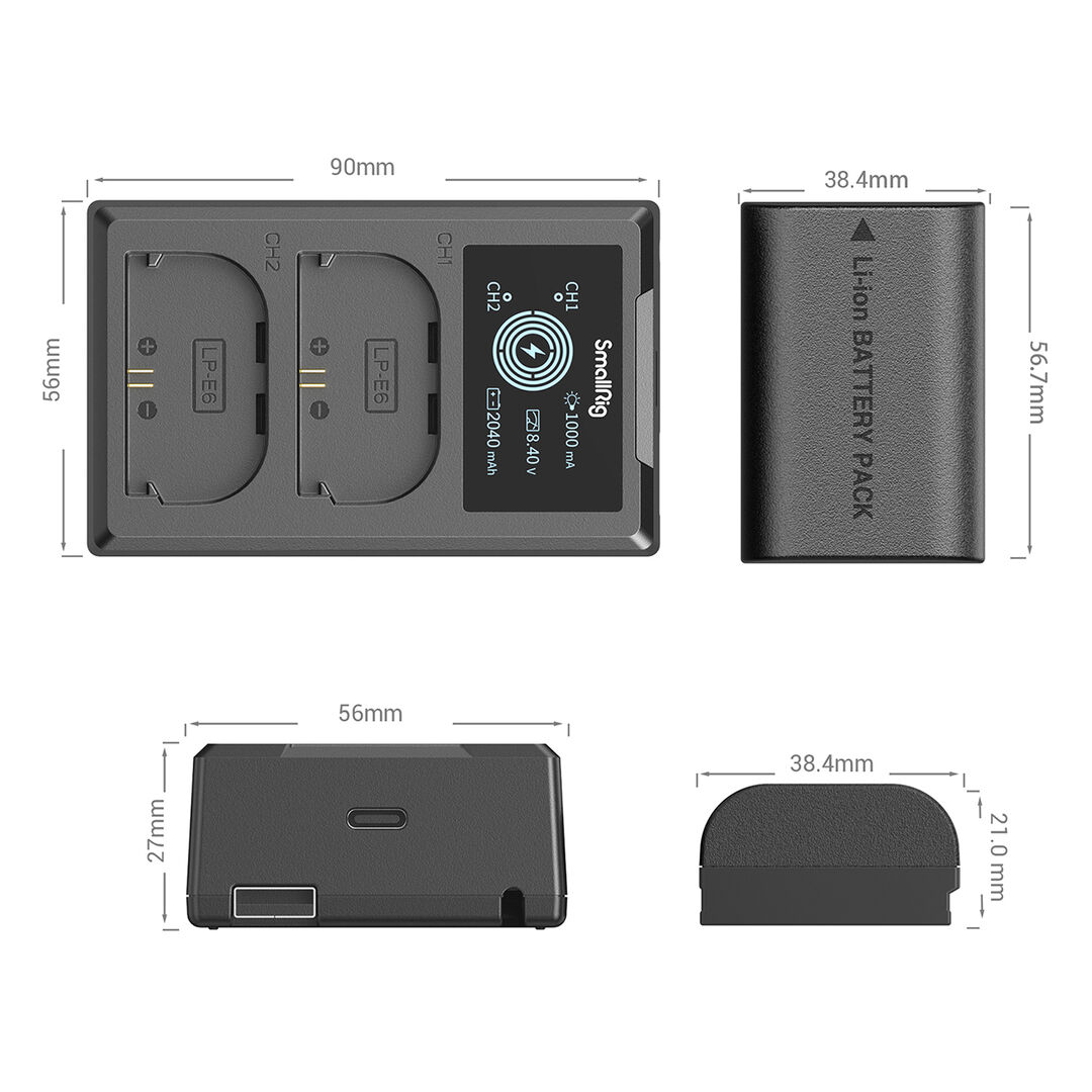 SmallRig Batería LP-E6NH Kit (2 baterías + cargador) - Imagen 3
