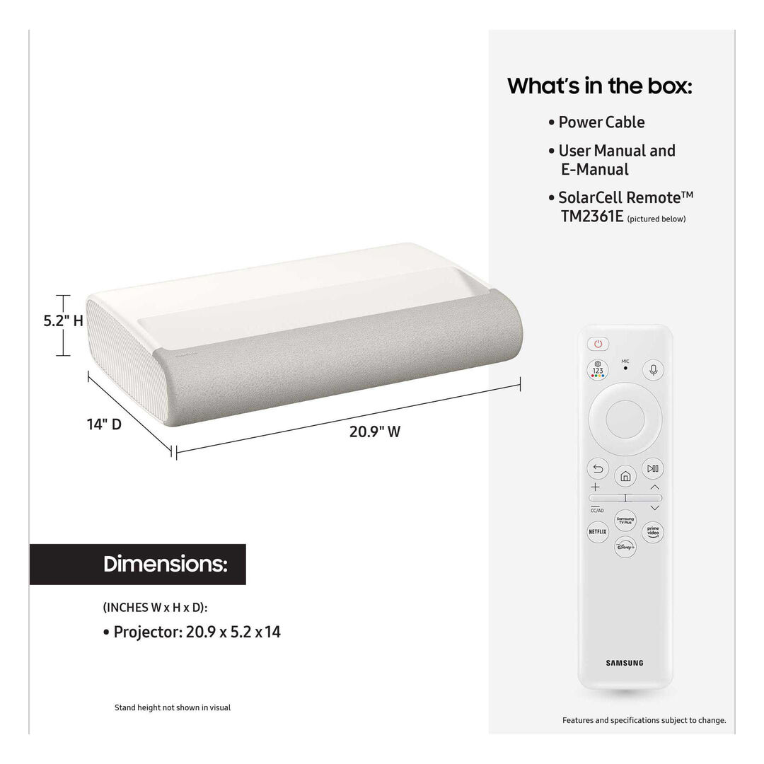 Samsung The Premiere LPU7D Láser Ultra Tiro Corto 4K 2500 Lúmenes 120" - Imagen 4