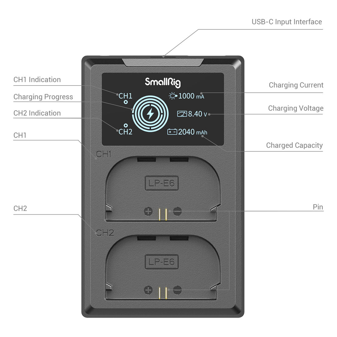 SmallRig Batería LP-E6NH Kit (2 baterías + cargador) - Imagen 6