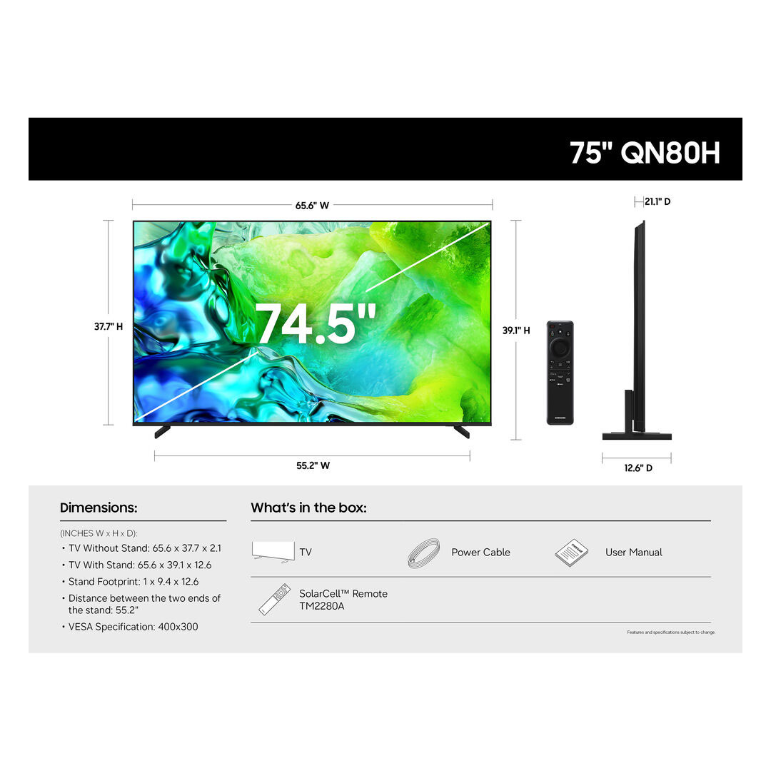 Samsung 75" QN80H Neo QLED 4K Full Array 144Hz - Imagen 5
