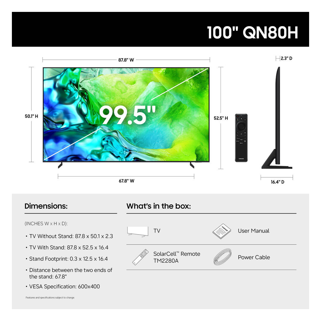 Samsung 100" QN80H Neo QLED 4K Full Array 144Hz - Imagen 5