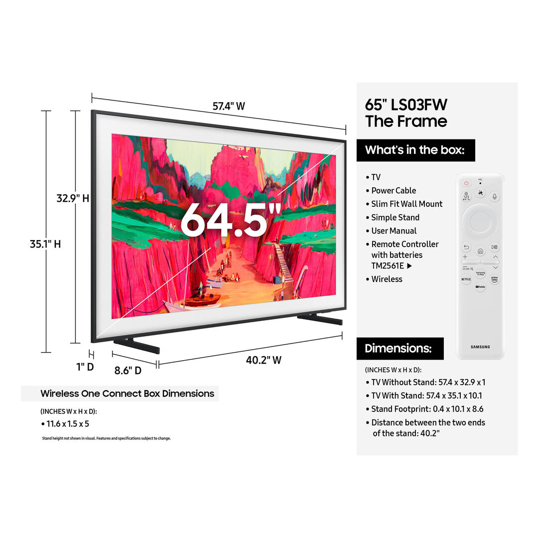 Samsung 65" LS03FW The Frame Pro Neo QLED 4K Art Mode QN65LS03FW USA - Imagen 6