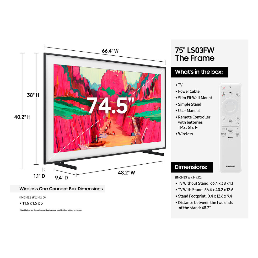 Samsung 75" LS03FW The Frame Pro Neo QLED 4K Art Mode QN75LS03FW USA - Imagen 6