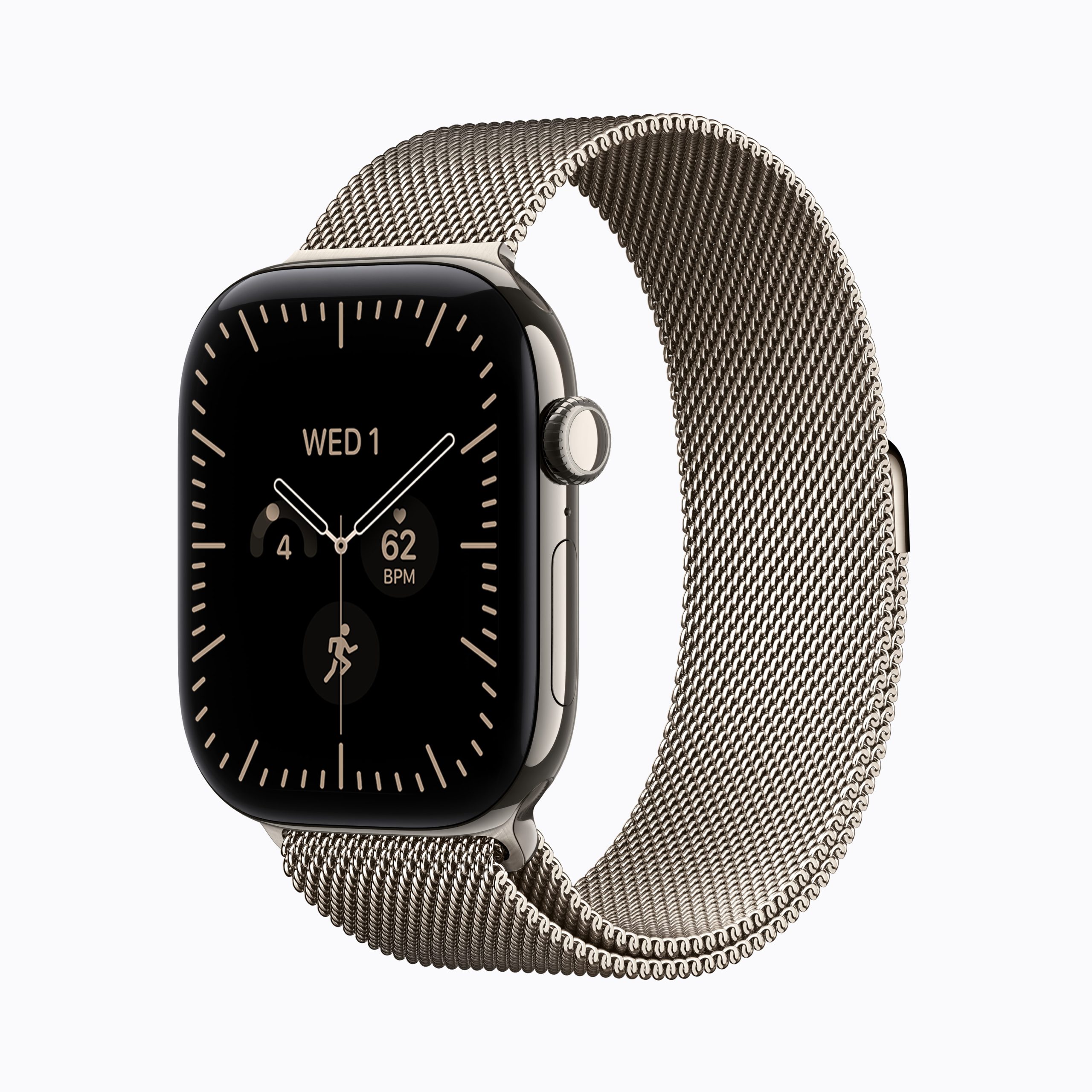 Apple Watch Series 12 en titanio natural con bucle milanés