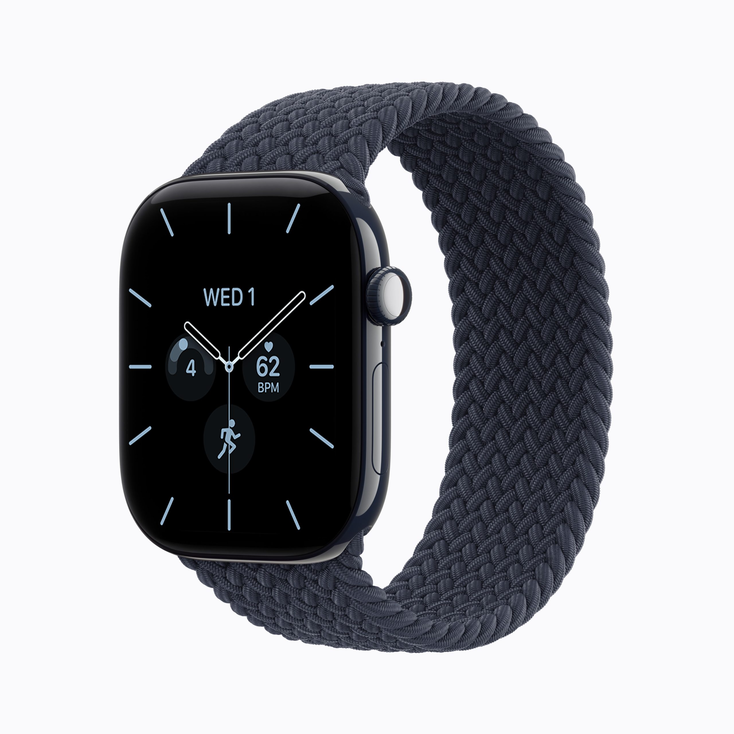 Apple Watch Series 12 en cerámica azul noche con bucle solo trenzado azul