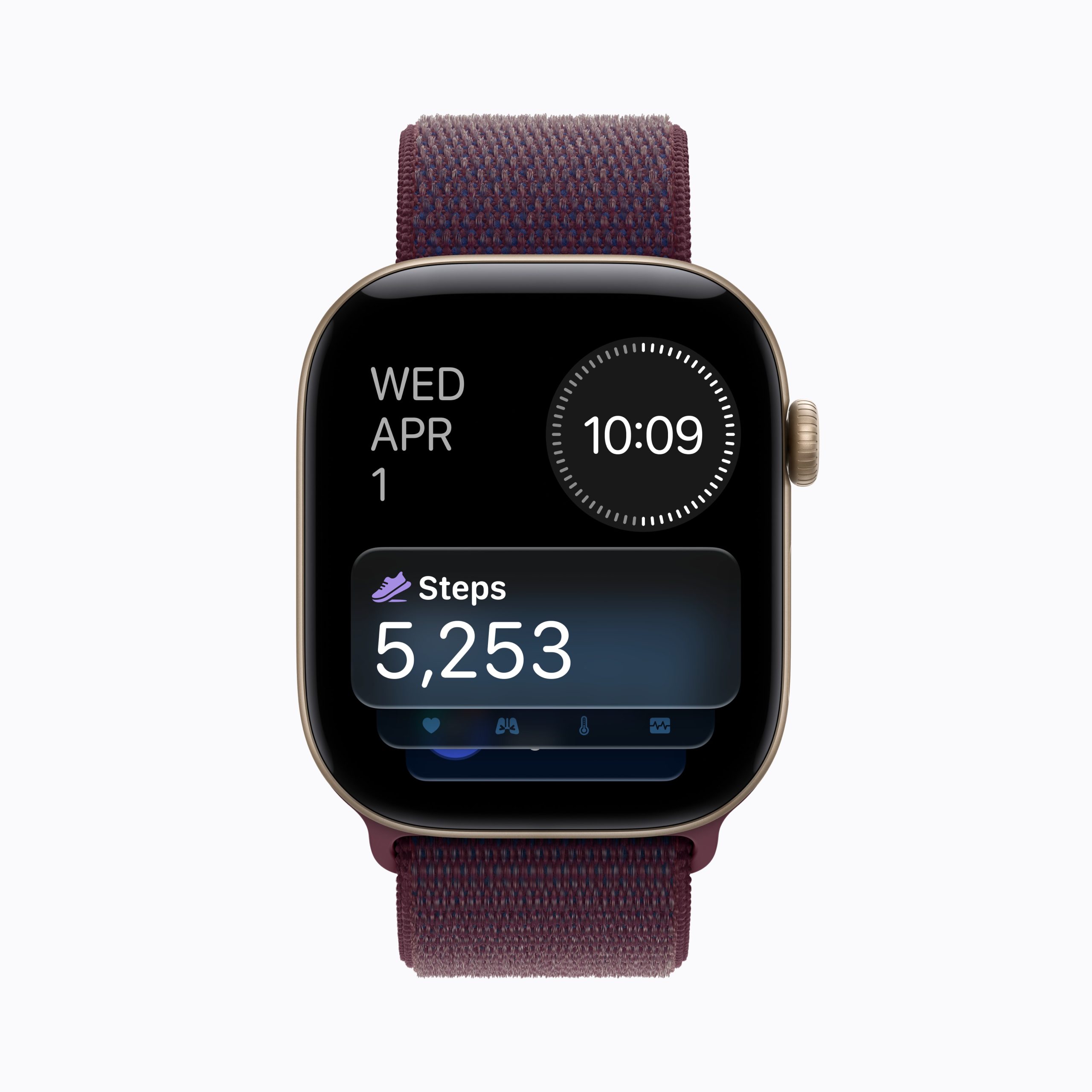 Apple Watch Series 12 mostrando la complicación de pasos
