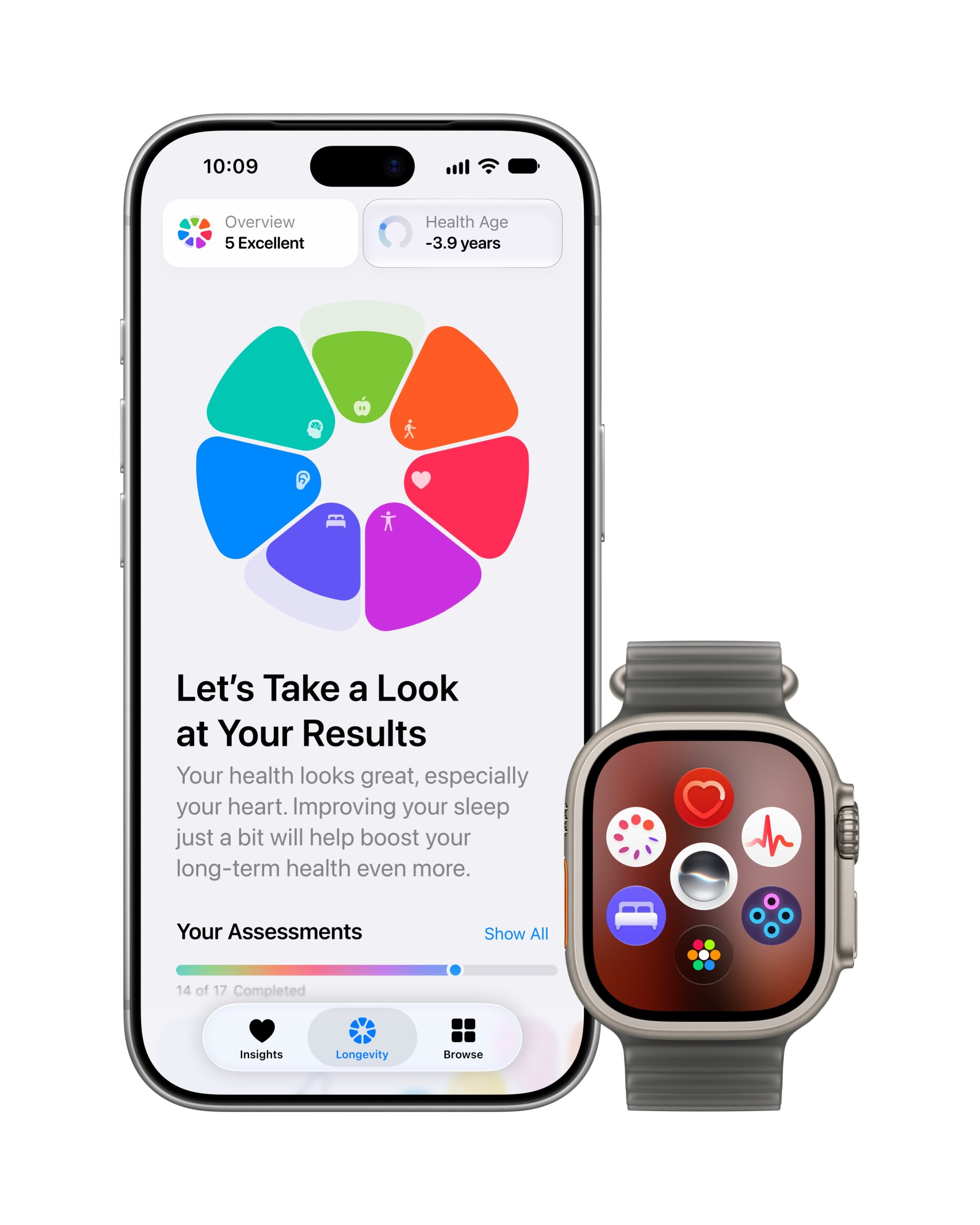 La aplicación Salud rediseñada en el iPhone y en el reloj