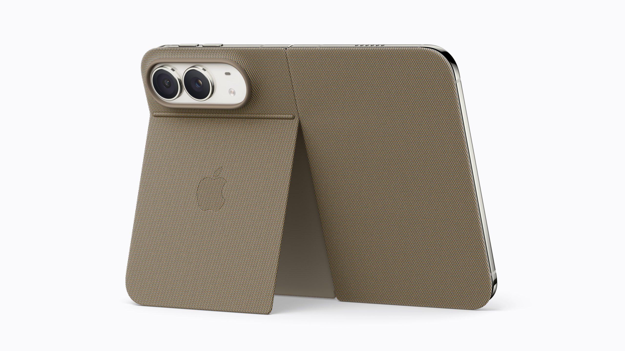 Folio para iPhone Duo en color topo con soporte integrado