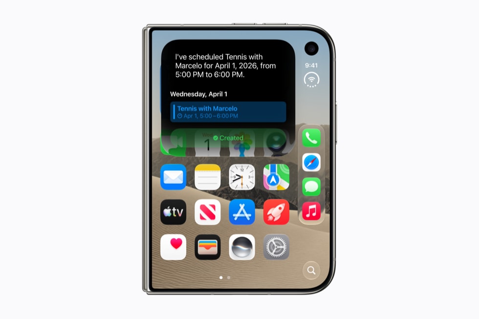 Siri AI usa las aplicaciones del iPhone Duo para crear un evento en el calendario