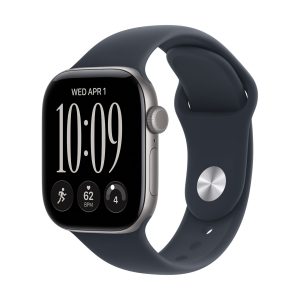 Apple Watch Series 12 GPS 42mm Space Gray Aluminum Case con Navy Blue Sport Band S/M MJE74LS/A